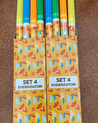 2 Set di 4 evidenziatori Mulino Bianco
