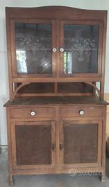 Credenza 900 a doppio corpo con vetrina