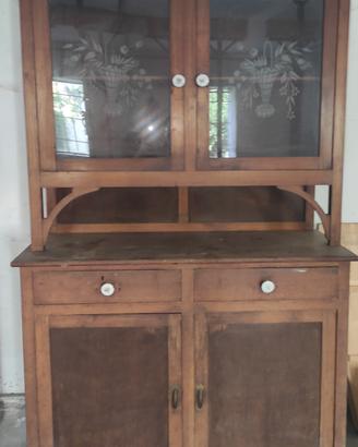 Credenza 900 a doppio corpo con vetrina