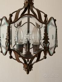 Lampadario vintage a sospensione a tripla lampada