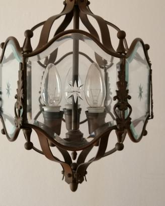 Lampadario vintage a sospensione a tripla lampada