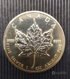 Canada 1 oz Argento 5 Dollari 1989
