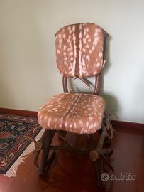 Sedia e sgabellino in cervo originali