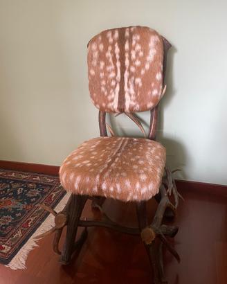 Sedia e sgabellino in cervo originali