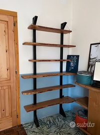Mobile libreria legno e ferro in stile industriale