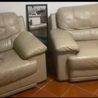 Coppia divani in vera pelle 2+3 posti