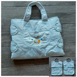 Fasciatoio portatile in spugna con 2 bavagli 