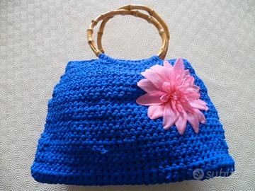 Borsa in fettuccia bluette