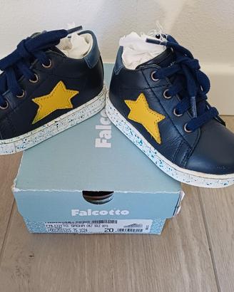 scarpe pelle Falcotto n 20 blu con stella gialla