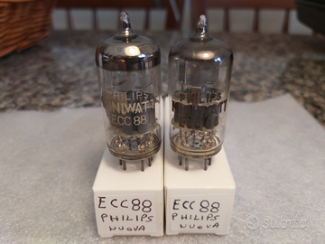 Coppia valvole ecc88 philips miniwatt nuove new