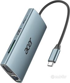 Acer HUB USBC, HDMI 4K, VGA, PD100W, 3xUSB3.2, LAN