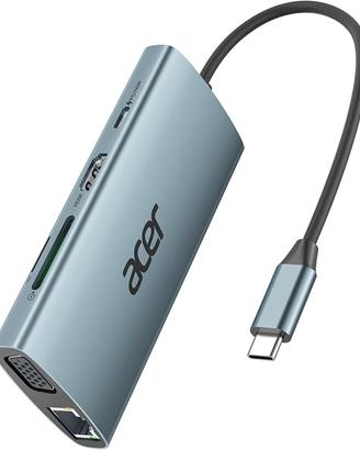 Acer HUB USBC, HDMI 4K, VGA, PD100W, 3xUSB3.2, LAN