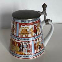 Boccale vintage Oktoberfest ceramica/peltro.