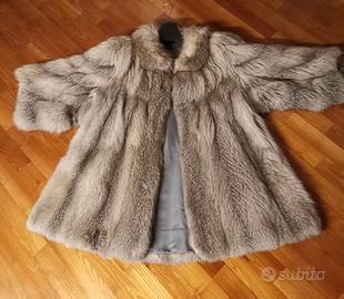 AMPIA PELLICCIA VERA VOLPE PLATINATA