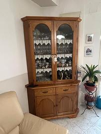 VETRINA ANGOLARE CON  CASSETTO