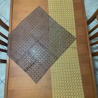 Set di centrotavola in pizzo  giallo e marrone