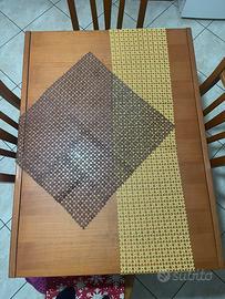 Set di centrotavola in pizzo  giallo e marrone