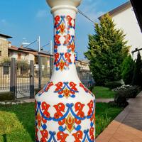 Vaso/Bottiglia Vetro Opalino anni 70. cm27