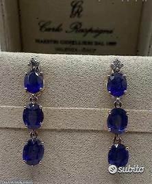 PAIO ORECCHINI ORO18kt. CON DIAMANTI E ZAFFIRI