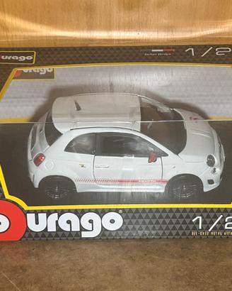 BURAGO 1:24 FIAT 500 abarth 2008 bianca rara