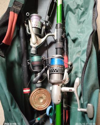 2 canne da pesca complete 