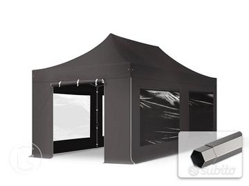 Gazebo pieghevole color grigio scuro 3x6 metri