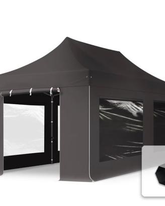 Gazebo pieghevole color grigio scuro 3x6 metri