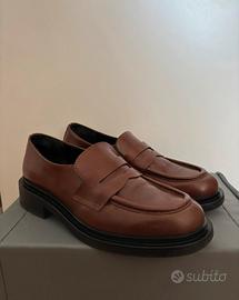 Mocassini donna in pelle color cuoio