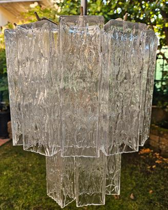 lampadario anni 70 stile Venini tronchi
