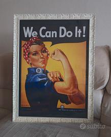 Quadro vintage  "We can do it!" con cornice 57x77