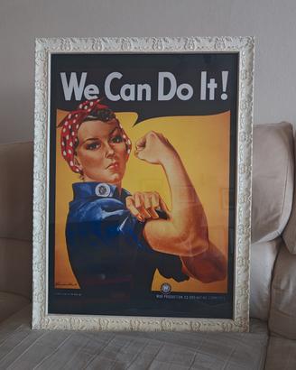 Quadro vintage  "We can do it!" con cornice 57x77