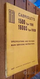 FIAT 1500 1600 Cabriolet Manuale Officina Assisten