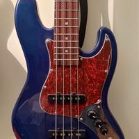 Basso J & D Bass guitar JB Mini See Thru Blue