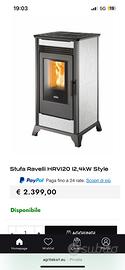 Termostufa a pellet Ravelli HRV120(2019)+libretti