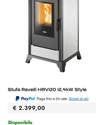 Termostufa a pellet Ravelli HRV120(2019)+libretti