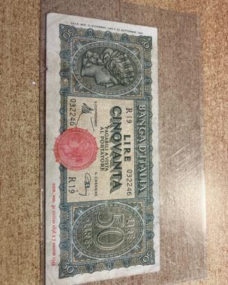 Banconota da lire 50 luogotenenza