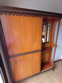 mobile attaccapanni in legno con specchiera 