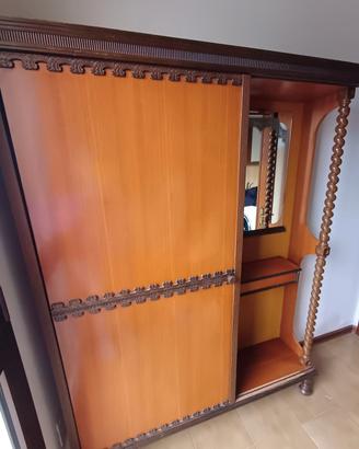 mobile attaccapanni in legno con specchiera 