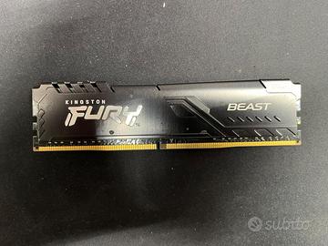 Ram DDR4 Kingston FURY Beast 8GB 3200MHz CL16