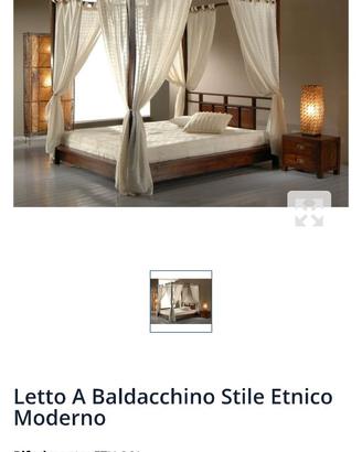 Letto Matrimoniale a Baldacchino in Teak