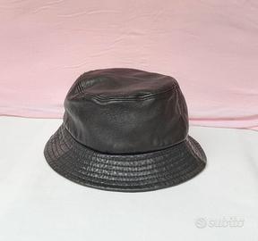 🎩Cappello in vera pelle nero. unisex