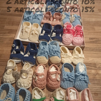 PROMO scarpette bebè fatte a mano uncinetto