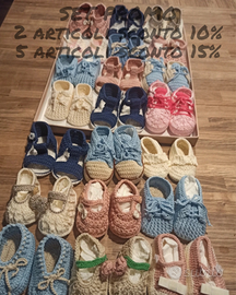 PROMO scarpette bebè fatte a mano uncinetto