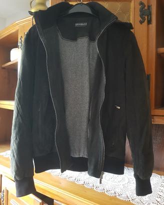 Bomber Fratelli Rossetti pelle scamosciata nera