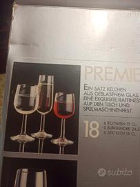 18 calice in vetro soffiato assortiti 