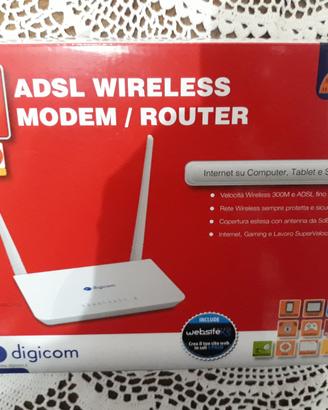 Modem router Digicom con 2 antenne nuovo mai usato