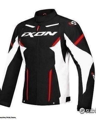 IXON Giubbino Moto Striker Uomo Nero - Bianco - Ro