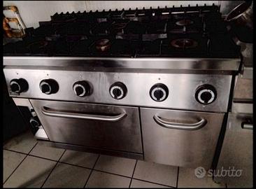 Cucina a gas 6 fuochi con forno