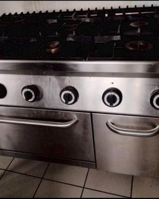 Cucina a gas 6 fuochi con forno