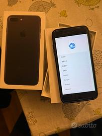 iPhone 7 Plus 128GB Nero Opaco con scatola e cover